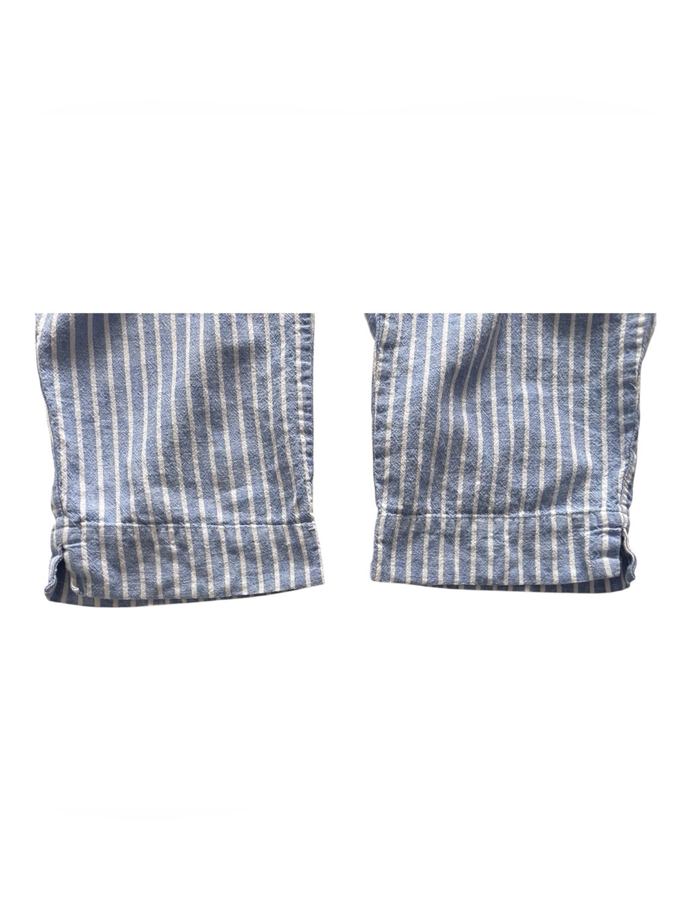 Beachlunchlounge Collection Women's Blue&White Striped Linen-Cotton Pants, XL - Picture 8 of 9